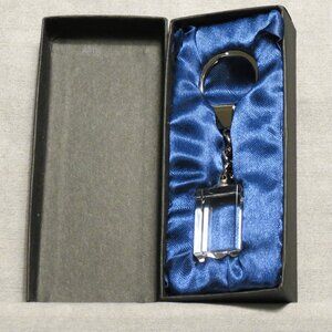 Small Glass/Crystal Square Pendant Keyring.